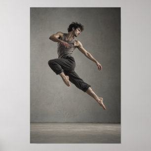 Poster Arte de parede de dançarino masculino contemporâne