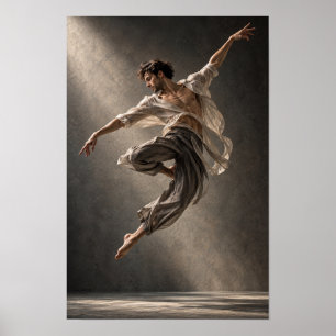 Poster Arte de Parede de Dançarino Masculino em Movimento