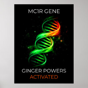 Poster Arte de Parede de DNA de Ruivo com Poderes de Geng