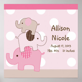 Pôster Arte de Parede de Elefantes Empilhados Fofo Person