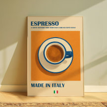 Arte De Parede De Espresso Italiano, Café Retromin