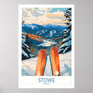 Poster Arte de Parede de Esqui do Vale de Stowe 1