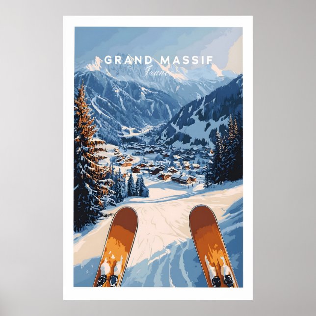 Poster Arte de Parede de Esqui Grand Massif 1 (Frente)