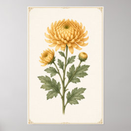 Poster Arte de Parede de Flor de Nascimento de Novembro,