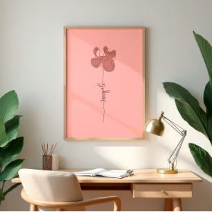 Poster Arte de Parede de Flor Simples Minimalismo
