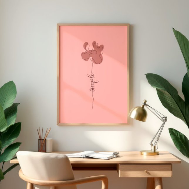 Poster Arte de Parede de Flor Simples Minimalismo (Criador carregado)