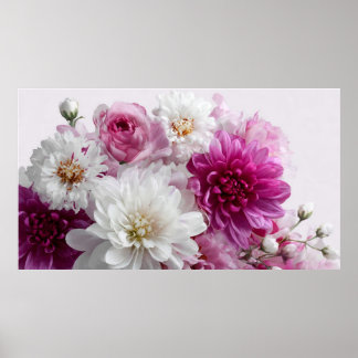 Poster Arte de Parede de Flores Elegantes – Floral Botâni