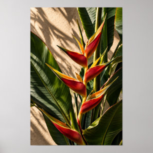 Poster Arte de Parede de Flores Tropicais Ave do Paraíso