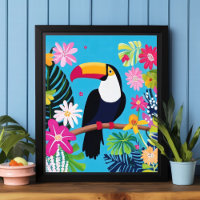Arte de Parede de Flores Tropicais de Toucano Selv
