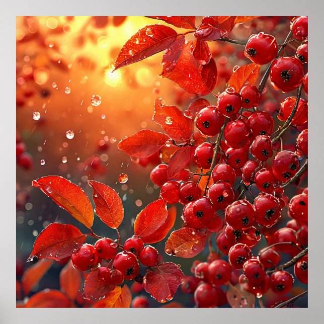 Poster 🍒 Arte de Parede de Fruta de Tramazeira para Deco (Frente)