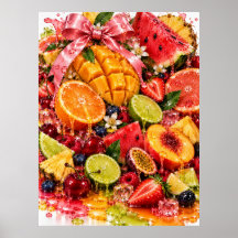 Arte de Parede de Fruta Suculenta | Decoração Maxi