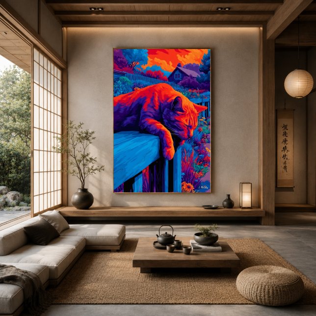 Poster Arte de Parede de Gato de Jardim Expressionista Co (Criador carregado)