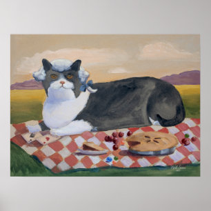 Poster Arte de Parede de Gato Engraçado George Washington