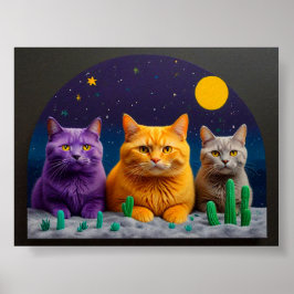 Poster Arte de Parede de Gato para Amantes de Gatos