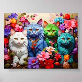 Poster Arte de Parede de Gato para Amantes de Gatos
