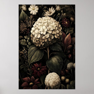 Poster Arte de parede de Hortênsia Imprimível, Antigo Esc