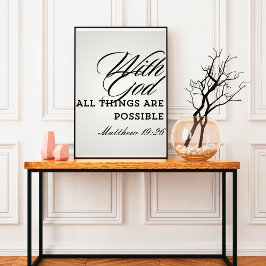 Poster Arte de Parede de Igreja Escritura Citação Religio