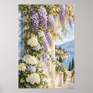 Poster Arte de Parede de Jardim à Beira do Lago com Hortê