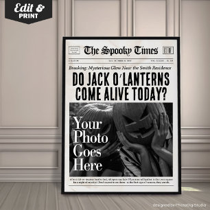 Poster Arte de parede de jornal personalizado de Hallowee