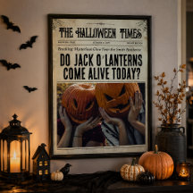 Arte de parede de jornal personalizado de Hallowee