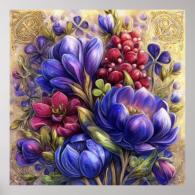 Poster Arte de Parede de Lindas Flores de Primavera 18 (Frente)