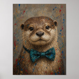 Poster Arte de Parede de Lontra de Rio — Retrato de Pintu
