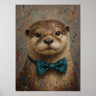 Poster Arte de Parede de Lontra de Rio — Retrato de Pintu