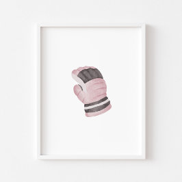 Poster Arte de parede de luvas de hóquei no gelo Rosa