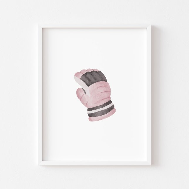 Poster Arte de parede de luvas de hóquei no gelo Rosa (Criador carregado)