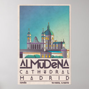 Poster Arte de Parede de Madrid Silhueta da Catedral da A