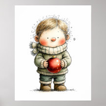 Arte de Parede de Menina de Natal Aconchegante