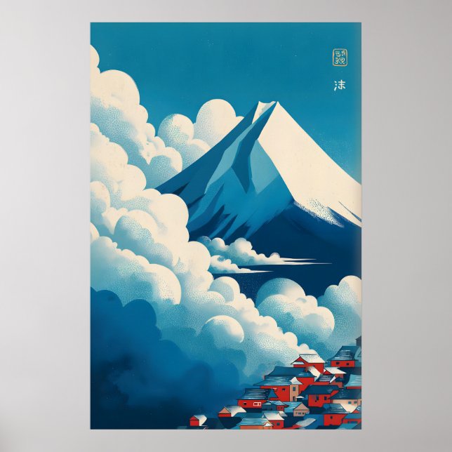 Poster Arte de Parede de Nuvens Japonesas - Nuvens Camada (Frente)