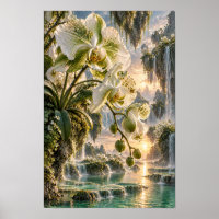 Arte de Parede de Orquídeas Brancas no Vale da Cac