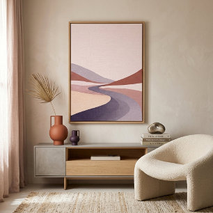 Poster Arte de Parede de Paisagem Abstrata Moderna para S