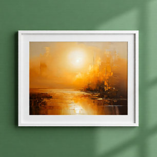 Poster Arte de Parede de Paisagem Abstrata Pôr do Sol Dou