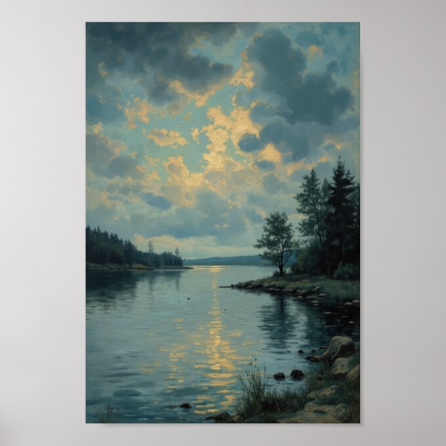 Poster Arte de parede de paisagem de lago mal-humorado an (Frente)