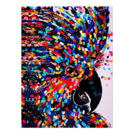 Pôster Arte de Parede de Pássaro Tropical Vibrante no Exp