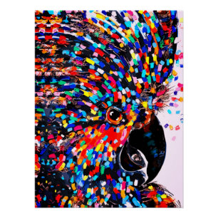 Pôster Arte de Parede de Pássaro Tropical Vibrante no Exp