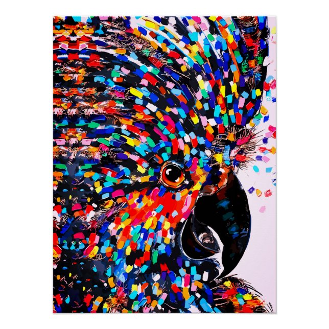 Pôster Arte de Parede de Pássaro Tropical Vibrante no Exp (Frente)