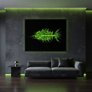 Pôster Arte de Parede de Peixe com Código de Pixel com Fa