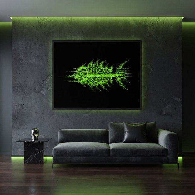 Pôster Arte de Parede de Peixe com Código de Pixel com Fa (Criador carregado)
