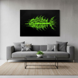 Poster Arte de Parede de Peixe com Código de Pixel com Fa