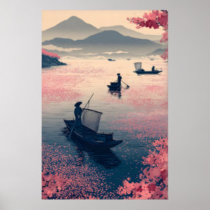 Poster Arte de Parede de Pesca Zen Paisagem Aquática Calm
