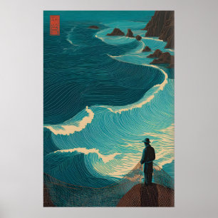 Poster Arte de Parede de Pescador do Oceano - Angler Soli