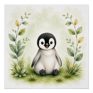 Pôster Arte de Parede de Pinguim da Vida Selvagem Poster