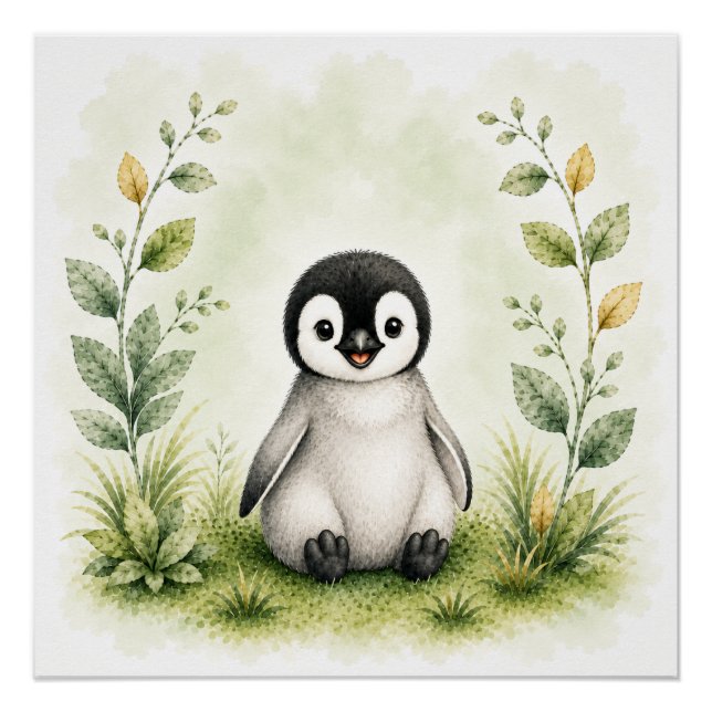 Pôster Arte de Parede de Pinguim da Vida Selvagem Poster  (Frente)