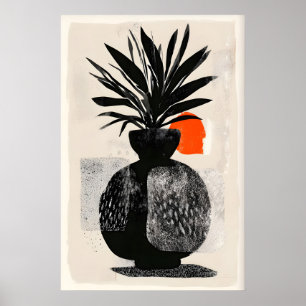 Poster Arte de Parede de Planta Solar Silhueta Ousada, La