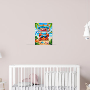 Poster Arte de Parede de Praia Amor de Água Salgada