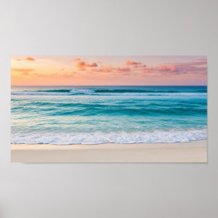 Poster Arte de Parede de Praia do Mar Azul
