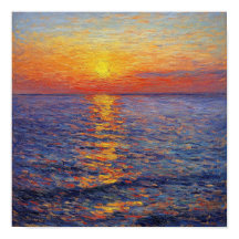 Arte de Parede de Reflexo do Pôr do Sol Moderno De